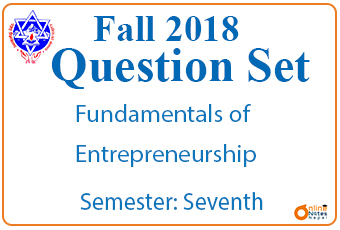 Fundamentals of Entrepreneurship  || Fall 2018 || BBA