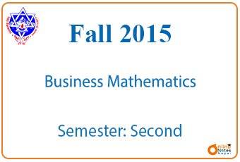 2015 Fall | Business Mathematics | BCIS photo